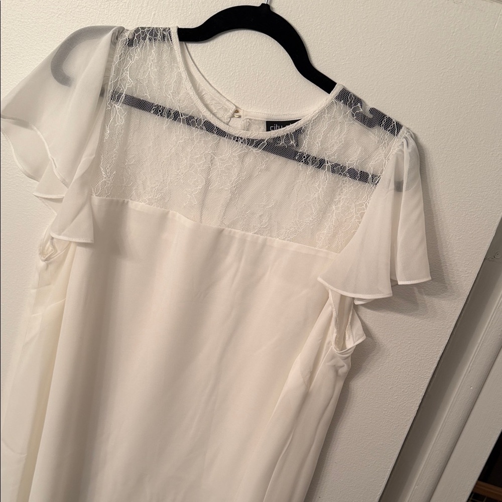 City Chic White Lace Blouse